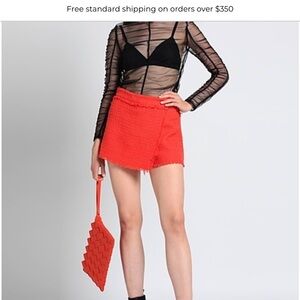 MSGM Tweed Retro Glam Elevated Preppy Orange Skort Italian Size 40